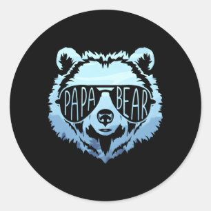 Papa Bear Classic Round Sticker