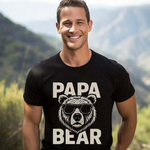 Papa Bear – Cool Dad Gift with Bear Wearing Sungla T-Shirt