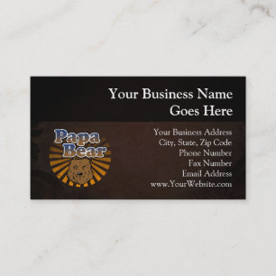 Papa Bear, Cool Fathers Day Vintage Look Business Card