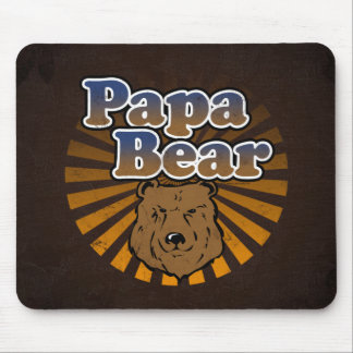 Papa Bear, Cool Fathers Day Vintage Look Mouse Mat