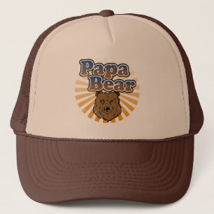 Papa Bear, Cool Fathers Day Vintage Look Trucker Hat