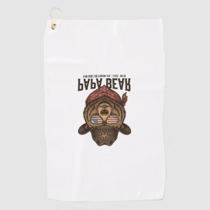 Papa Bear Cowboy Bear Patriotic Vintage Vector Des Golf Towel