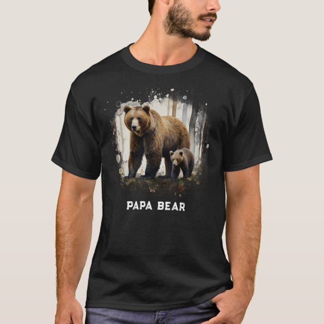 *~* PAPA BEAR Cubs AP86 artsy Father's Day Gift T-Shirt (Front)