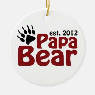 Papa Bear Est 2012 Ceramic Tree Decoration