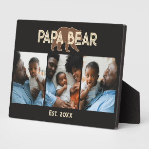 Papa Bear Father Year Established 3 Photo Plaque
