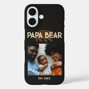 Papa Bear Father Year Established Photo Black iPhone 16 Case
