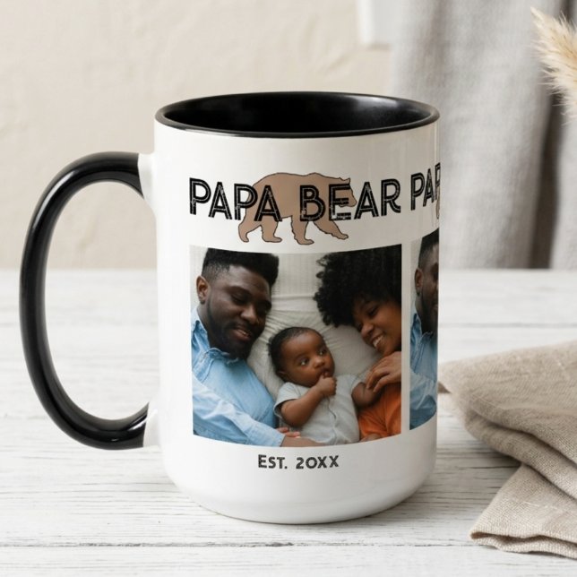 Papa Bear Father Year Established Photo Two-Tone Coffee Mug (Creator Uploaded)