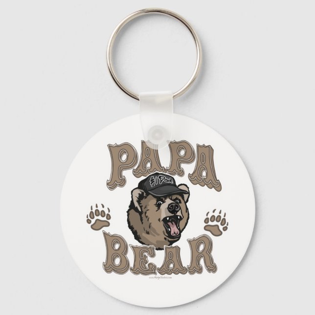 Papa Bear Father's Day Gear Key Ring (Front)