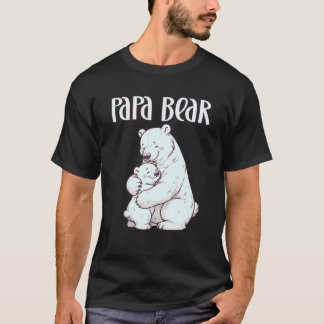 Papa Bear Fathers Day Polar Bear Hug T-Shirt