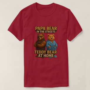 Papa Bear Funny Split Dad Bear T-Shirt