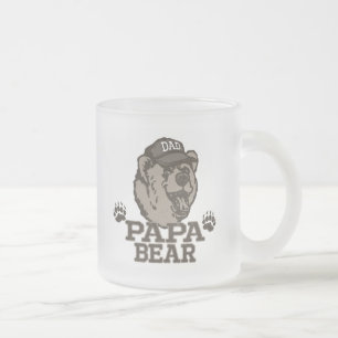 Papa Bear Gift Ideas for Dad Frosted Glass Coffee Mug