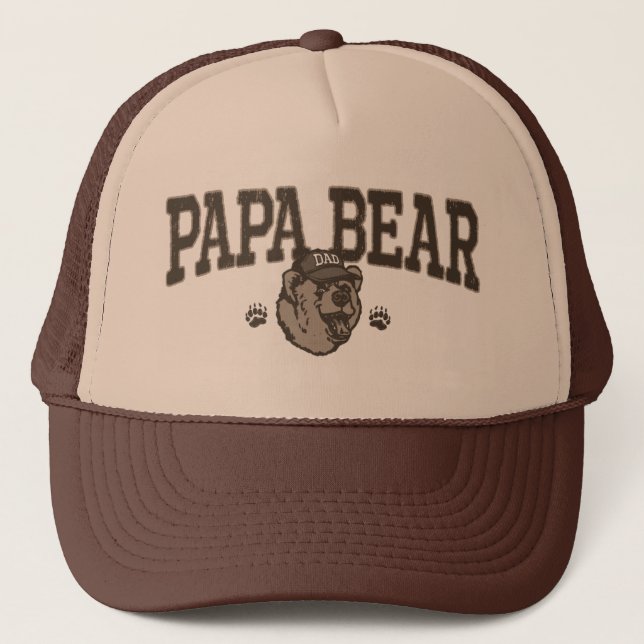 Papa Bear Gift Ideas for Dad Trucker Hat (Front)
