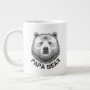 Papa Bear, Hand Drawn Illustration Large Coffee Mug