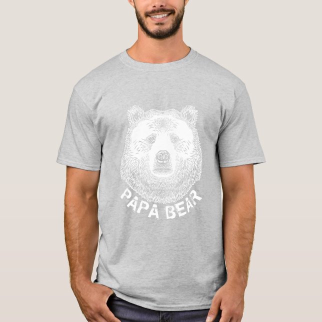 Papa Bear, Hand Drawn Illustration T-Shirt (Front)