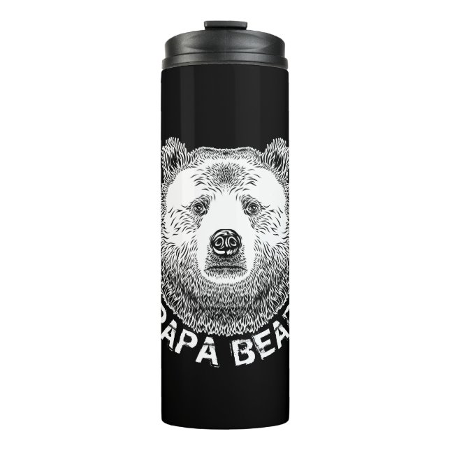 Papa Bear, Hand Drawn Illustration Thermal Tumbler (Front)