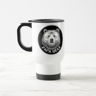 Papa Bear, Hand Drawn Illustration Travel Mug