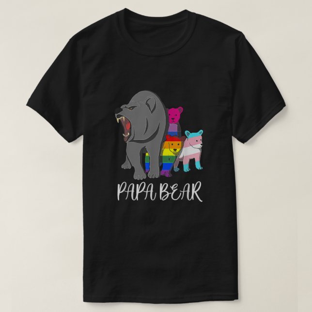 Papa Bear LGBT Gay Trans Bisexual Pride Support LG T-Shirt (Design Front)