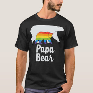 Papa Bear Lgbt Pride Gay Rainbow Proud Dad Fathers T-Shirt