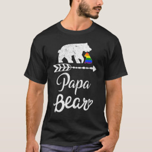 Papa Bear Lgbt Pride Gay Rainbow Proud Dad Fathers T-Shirt