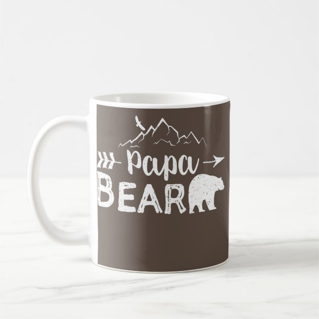 Papa Bear Matching Family Mama Papa Bear Camping Coffee Mug (Left)