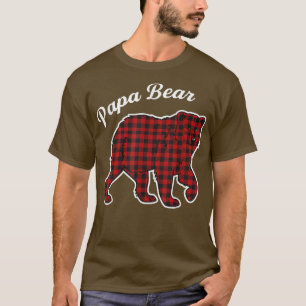 Papa Bear Men Red Plaid T-Shirt