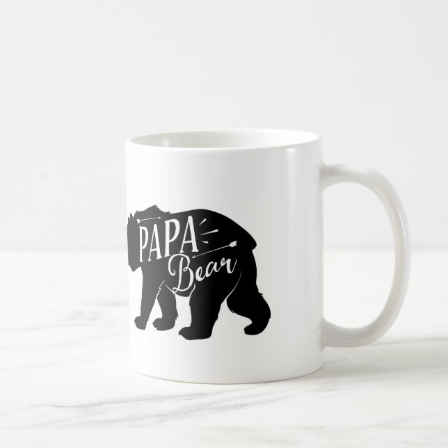 Papa Bear Mug, Papa Bear Cup, dad or papa gift, Coffee Mug (Right)
