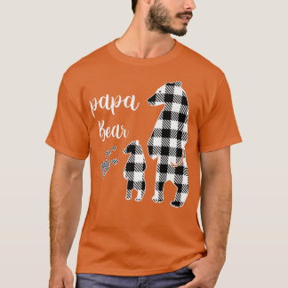 Papa Bear Pajama Grey Buffalo Plaid Premium T-Shirt