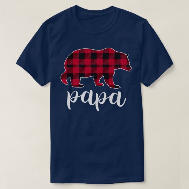 Papa Bear Pajama Red Buffalo Plaid Premium 1627  T-Shirt (Design Front)