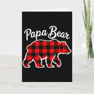 Papa Bear Pajama Red Buffalo Xmas Funny Family Chr Card