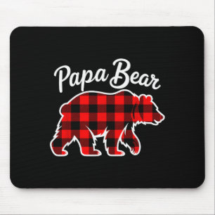 Papa Bear Pajama Red Buffalo Xmas Funny Family Chr Mouse Mat