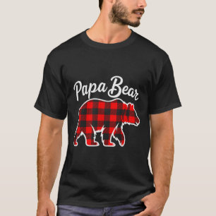 Papa Bear Pajama Red Buffalo Xmas Funny Family Chr T-Shirt