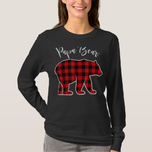 Papa Bear Pajama Red Buffalo Xmas Funny Family Chr T-Shirt