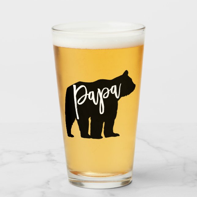 Papa Bear Personalised Glass (Front Filled)