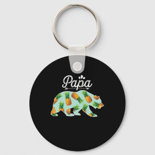 Papa Bear Pineapple Aloha Beaches Matching Couple Key Ring