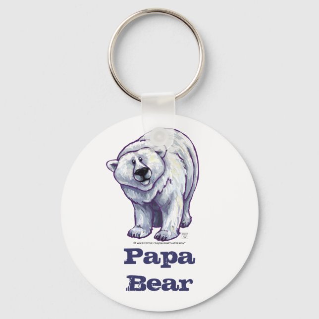 Papa Bear Polar Bear Key Chain (Front)
