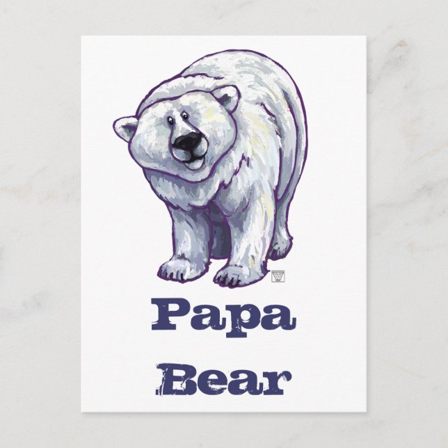 Papa Bear Polar Bear Postcard (Front)