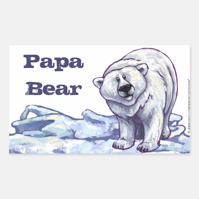 Papa Bear Polar Bear Stickers (Front)