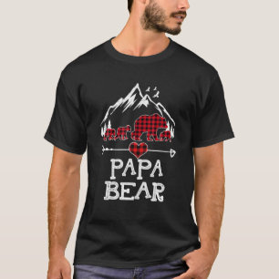 Papa Bear Red Buffalo Plaid Papa Bear Pajama T-Shirt