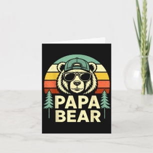 Papa bear retro dad father husband men funny card