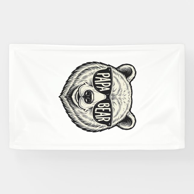 Papa Bear Sunglasses Bear Head Vector Design_1 Banner (Horizontal)
