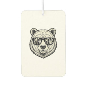 Papa Bear Sunglasses Bear Head Vector Design_1 Car Air Freshener