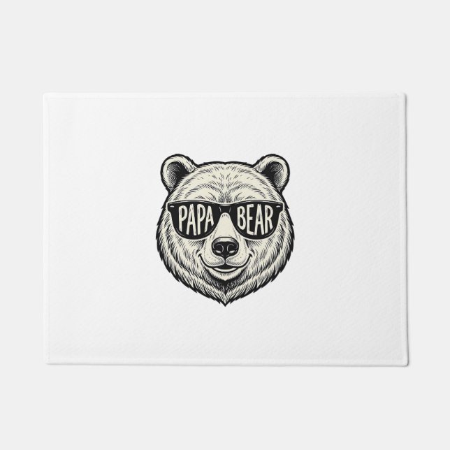 Papa Bear Sunglasses Bear Head Vector Design_1 Doormat (Front)