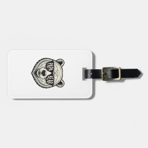 Papa Bear Sunglasses Bear Head Vector Design_1 Luggage Tag