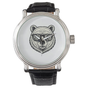 Papa Bear Sunglasses Bear Head Vector Design_1 Watch