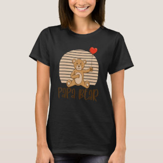 Papa Bear Teddy Bear Heart Balloon Heart T-Shirt