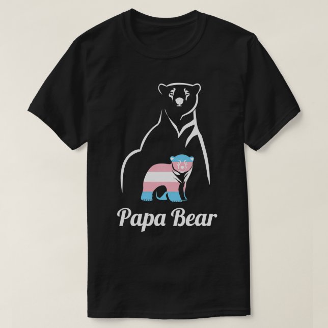 Papa Bear Transgender Dad Trans Child LGBT Trans P T-Shirt (Design Front)