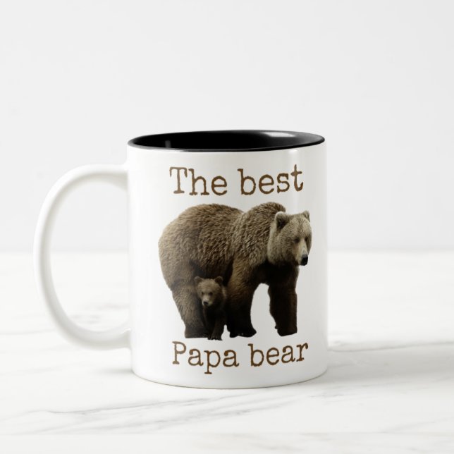 papa bear Two-Tone coffee mug (Left)