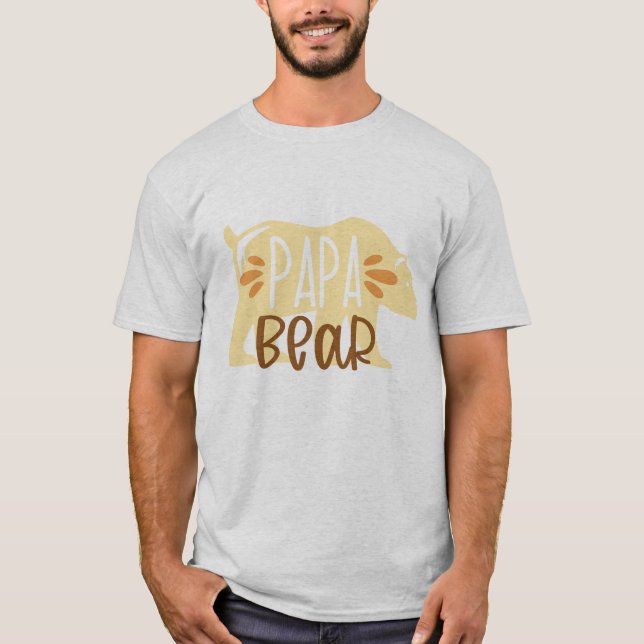 Papa Bear Typography T-Shirt (Front)
