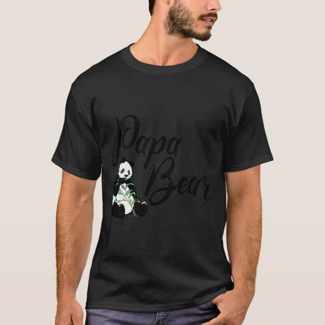 Papa Bear Vegan Panda Family T-Shirt (Front)