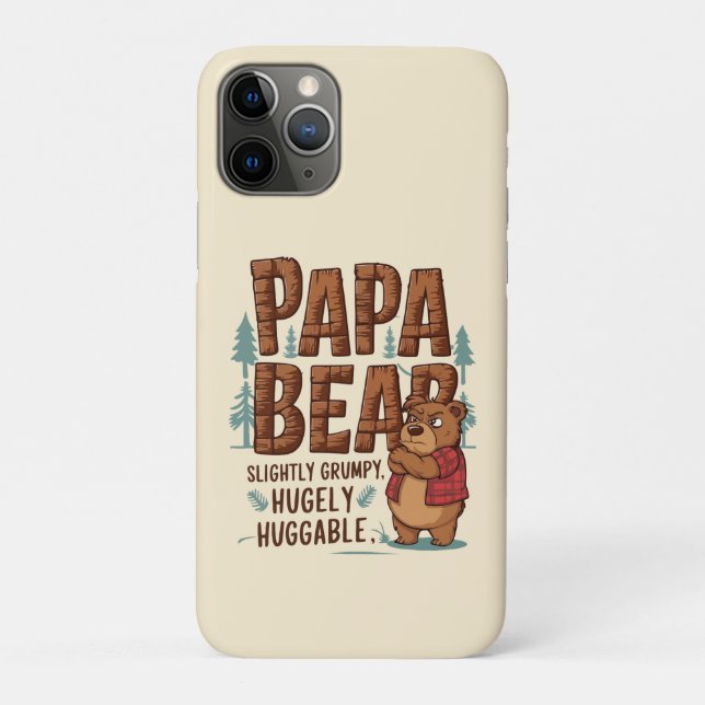 Papa Bear Vibes – Slightly Grumpy, Hugely Huggable Case-Mate iPhone Case (Back)
